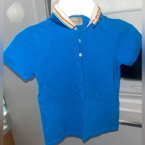 Boys blue Size 6 Gucci polo short sleeve